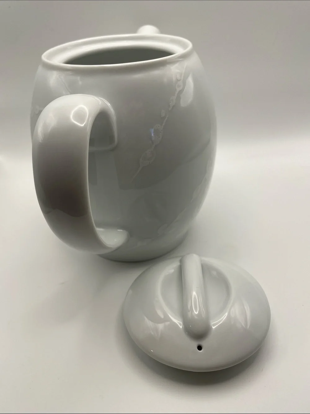 Teapot & Lid White Trace by Denby-Langley NWOT - Discontinued Piece